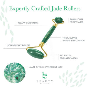 Jade Roller for Face - Skin Care Tools Used With Beauty Products, Jade Face Roller for Face, Small Eye Roller for Puffy Eyes, Face Massager for Women Face Care, Facial Roller Self Care Gifts for Women