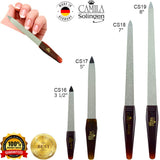 Camila Solingen CS16 3.5 inch 2 Pack Professional Sapphire Metal Nail File Pointed for Fingernail and Toenail Care. Double Sided Coarse Fine for Manicure/Pedicure. Made of Stainless Steel, Solingen