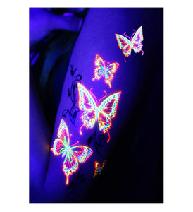 Blacklight Glow Party Temporary Tattoo-1 Sheet -Buttterfly