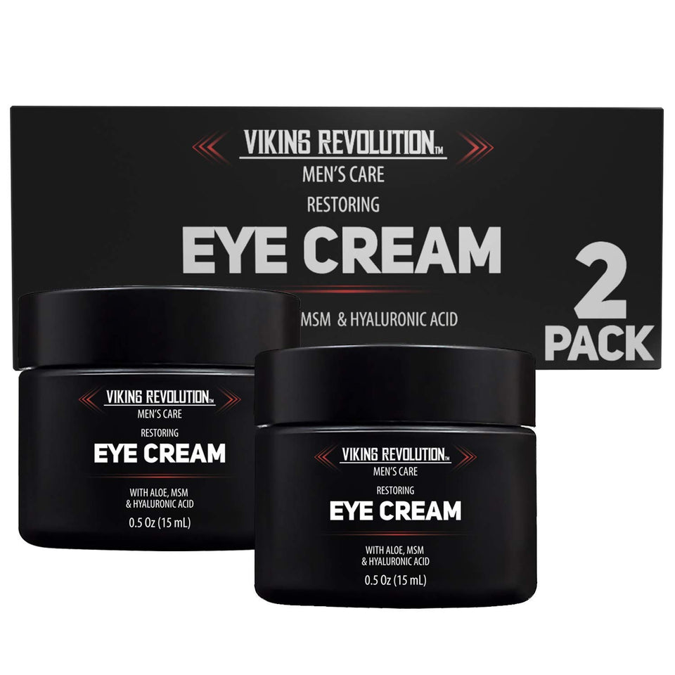 Natural Eye Cream for Men - Mens Eye Cream for Anti Aging, Dark Circle Under Eye Treatment.- Men's Eye Moisturizer Wrinkle Cream - Helps Reduce Puffiness, Under Eye Bags and Crowsfeet 2 Pack