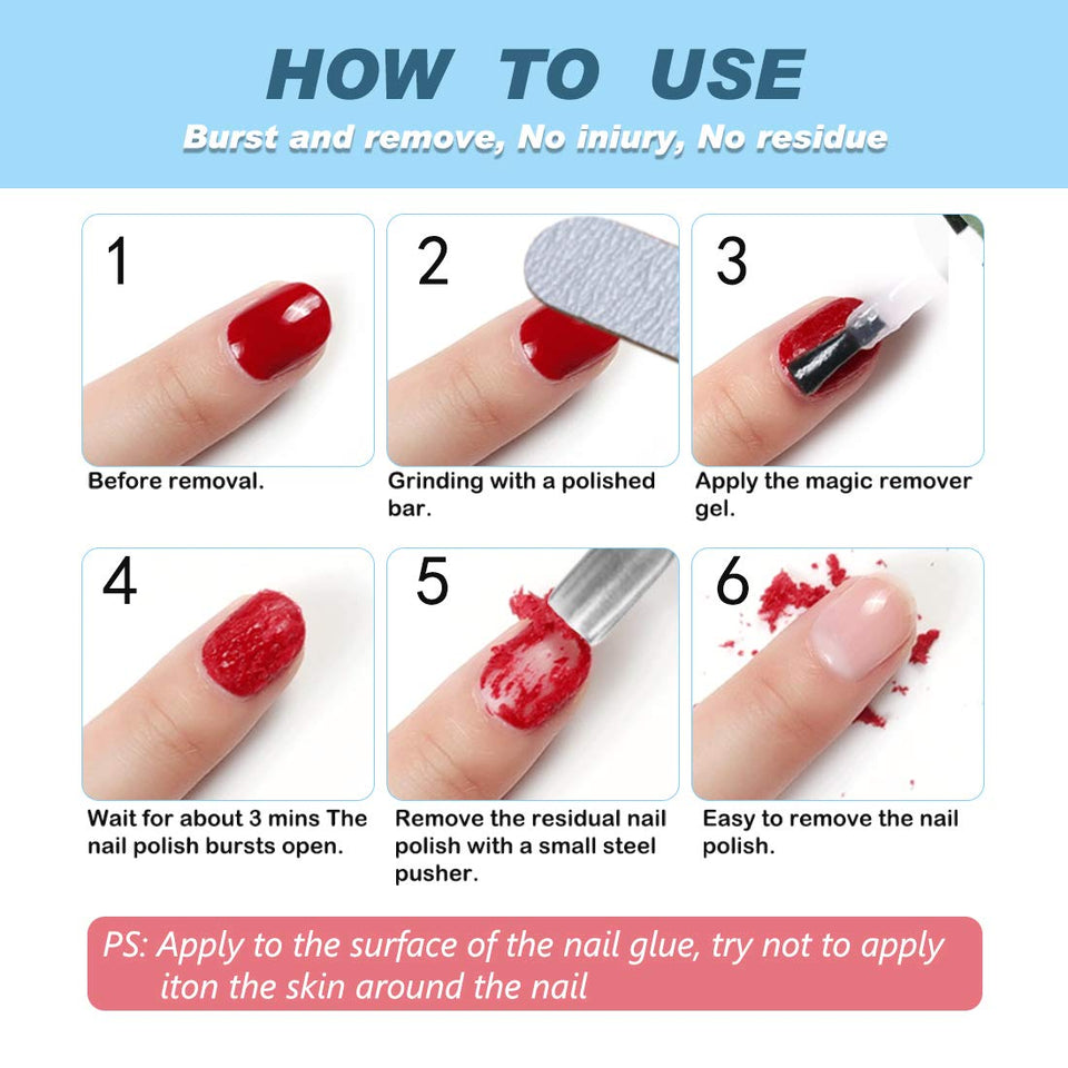 3 Packs Nail Polish Remover,Easily & Quickly Removes Soak-Off Gel Polish,Professional Non-Irritating Nail Polish Remover,2-3 Minutes Easily & Quickly Don't Hurt Your Nails
