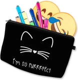 Cosmetic Bag for Women,Loomiloo Adorable Roomy Makeup Bags Travel Waterproof Toiletry Bag Accessories Organizer Cute Gifts (black cat 51294)