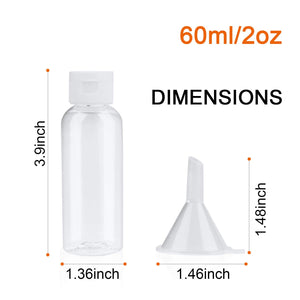 Travel Bottles Tsa Approved，2 oz Plastic Bottles Small Squeeze Bottles Leak Proof Silicone Travel Size Containers With Flip Cap