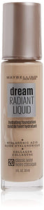 Maybelline Dream Radiant Liquid Medium Coverage Hydrating Makeup, Lightweight Liquid Foundation, Classic Ivory, 1 Fl; Oz