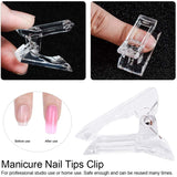 SKEMIX Nail Tips Clip for Quick Building Polygel nail forms Nail clips for polygel Finger Nail Extension UV LED Builder Clamps Manicure Nail Art Tool