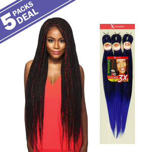 MULTI PACK DEALS! Outre Synthetic Hair Braids X-Pression Kanekalon 3X Pre Stretched Braid 52" (5-PACK, 350)