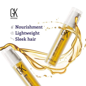 GK HAIR Global Keratin 100% Organic Argan Oil Anti Frizz Hair Serum (0.34 Fl Oz/10ml) Styling Smoothing Strengthening Hydrating & Nourishing Heat Protection Shine Frizz Control Dry Damage Hair Repair
