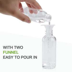 Spray Bottle,Fine Mist Mini Clear 80ml/2.7oz Spray Bottles,Small Reusable Empty Plastic Bottles with Atomizer Pumps (20 pack,2 Funnels included)