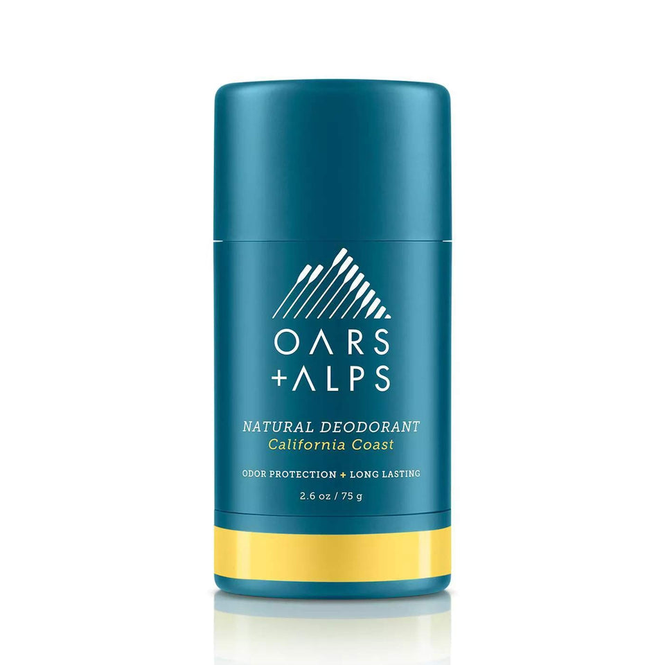 Oars + Alps Aluminum Free Deodorant for Men and Women, Natural and Alcohol Free, Vegan and Gluten Free, California Coast, 1 Pack, 2.6 Oz