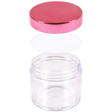 Beauticom 2 oz./ 60 Grams/ 60 ML Thick Wall Round Clear Plastic LEAK-PROOF Jars Container with ROSE GOLD Lids for Cosmetic, Lip Balm, Creams, Lotions, Liquids (3 Jars, Rose Gold)