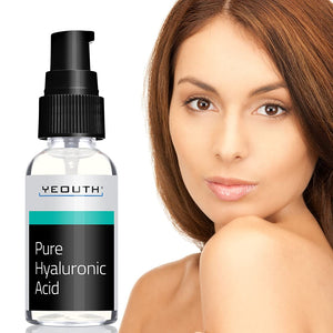 YEOUTH Hyaluronic Acid Serum for Face - 100% Pure Hyaluronic Acid - Restore Healthy Moisture Levels, Plump & Minimize Fine Lines & Wrinkles (2 oz)