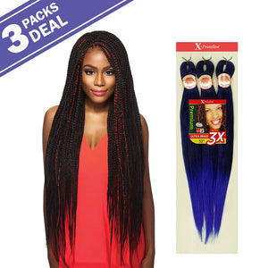 MULTI PACK DEALS! Outre Synthetic Hair Braids X-Pression Kanekalon 3X Pre Stretched Braid 52" (3-PACK, BU)