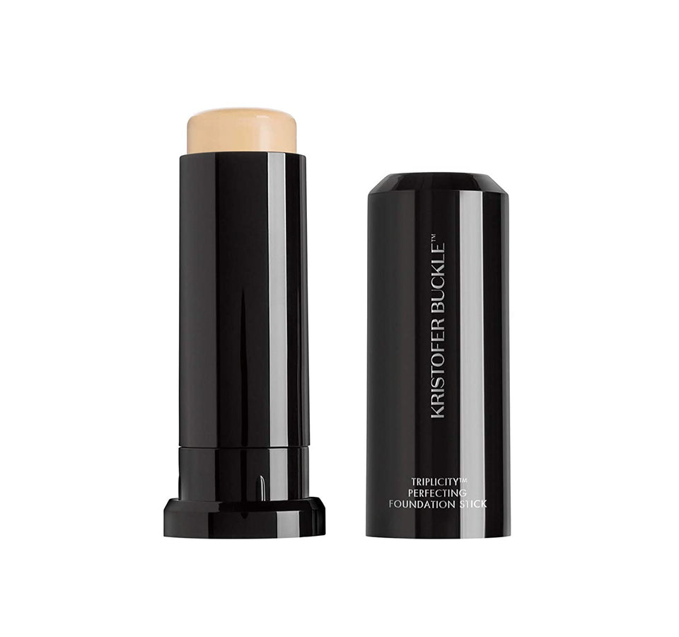 KRISTOFER BUCKLE Triplicity Perfecting Foundation Stick, 0.4 oz. | Primes Skin, Provides Buildable Coverage & Has A Soft Focus Effect | Fair (Warm)