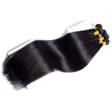 Maxine Brazilian Long Silky Straight Virgin Human Hair 3 Bundles 34 36 38 Inch 100% Unprocessed Hair Weave Bundles Extensions Deals 10a Natural Color