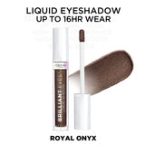 L'Oreal Paris Makeup Brilliant Eyes Shimmer Liquid Eye Shadow, Longwearing Lasting Shimmer, Crease Resistant, Flake-Proof, Precision Applicator, Quick Dry, Non-Greasy, Royal Onyx, 0.1 Oz.