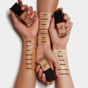 e.l.f., Flawless Finish Foundation, Lightweight, Oil-free formula, Full Coverage , Blends Naturally, Restores Uneven Skin Textures and Tones, Lily, Semi-Matte, SPF 15, All-Day Wear, 0.68 Fl Oz