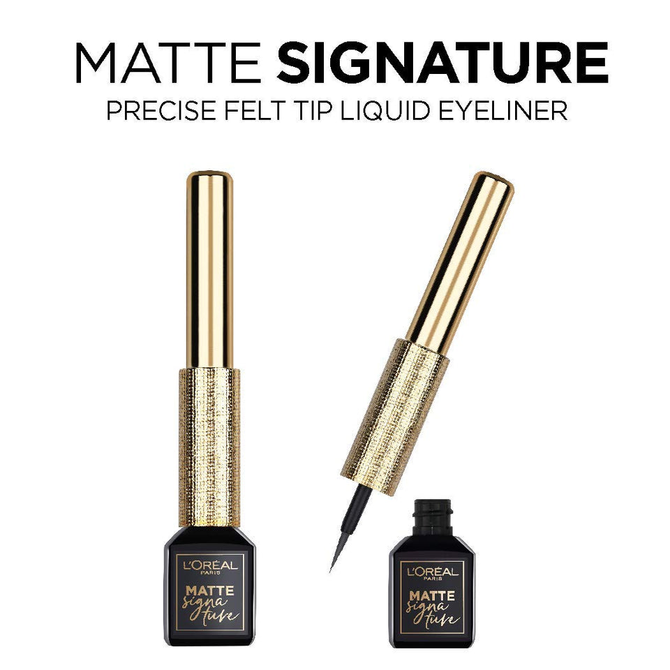 L'Oreal Paris Makeup Matte Signature Liquid Dip Eyeliner, Waterproof, Precise and Easy Application, All Day Wear, Vivid Matte Finish, Greige, 0.07 fl; Oz.