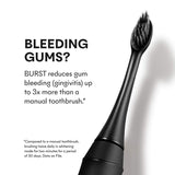BURST Electric Toothbrush with Charcoal Sonic Toothbrush Head, Deep Clean, Fresh Breath & Healthier Smile, 3 Modes - Whitening, Sensitive, Massage, Black [Packaging May Vary]