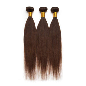 Silky Straight Human Hair Bundle Sew in Brazilian Hair Weft 14 inches Dark Brown 1 Bundle 100g Soft Long Remy Hair Weave Extension for Afro American Black Women #2
