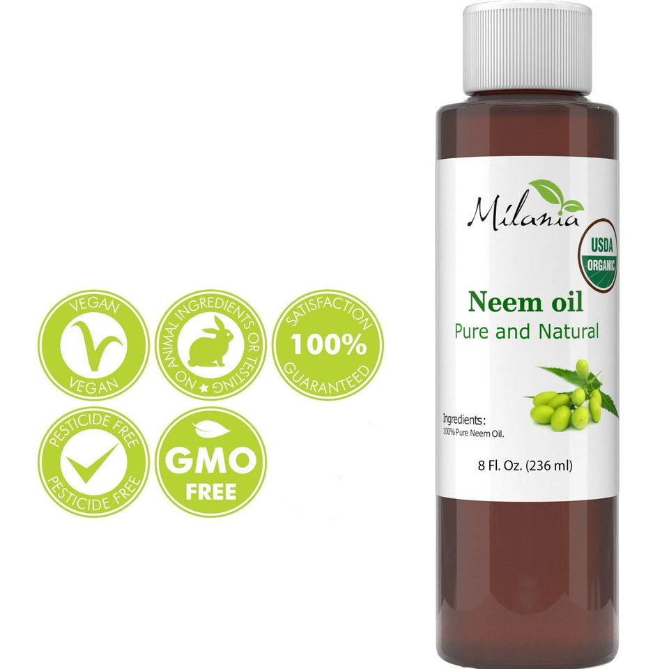 Premium Organic Neem Oil (8 Oz.) Virgin, Cold Pressed, Unrefined 100% Pure Natural Grade A. Excellent Quality.
