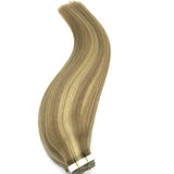 GOO GOO 24inch 50g 20pcs Tape in Human Hair Extensions Ombre Light Blonde Mixed Golden Blonde Remy Hair Extensions Tape in Straight Hair