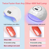 86W Fast Nail Dryer, Easkep LED Light Curing Lamp for Gel Polish Professional Salon with 4 Timer Setting Auto Sensor for Fingernail and Toenail Machine with 12 PCS Nail Files (2020 NEWEST) (White)