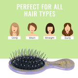 Wet Brush Squirt Detangler Hair Brushes - Lagoon, Geo - Mini Detangling Brush with Ultra-Soft IntelliFlex Bristles Glide Through Tangles with Ease - Pain-Free Comb for All Hair Types