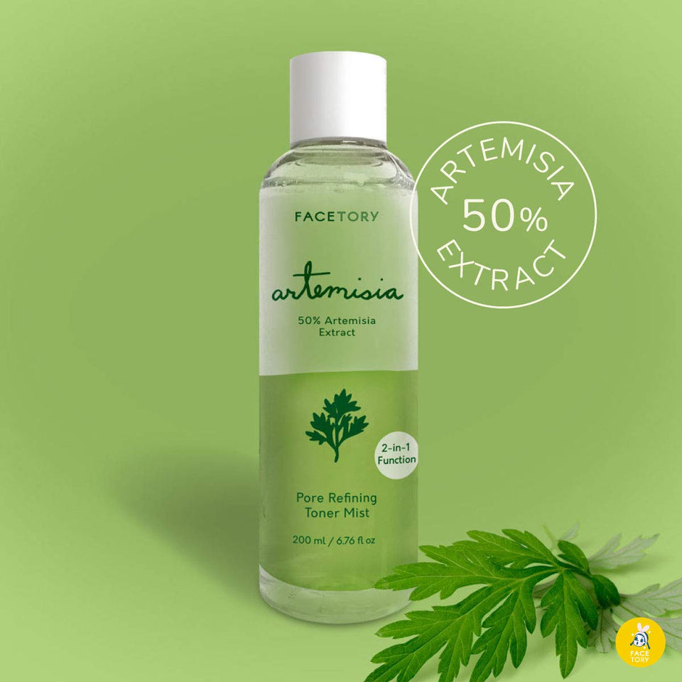 FaceTory Artemisia Pore Refining 2-in-1 Toner Mist | Prepping and Soothing Toner/Mist - Brightens, Calms Blemishes and Tightens Pores - for All Skin Types, 6.76 Fl Oz.