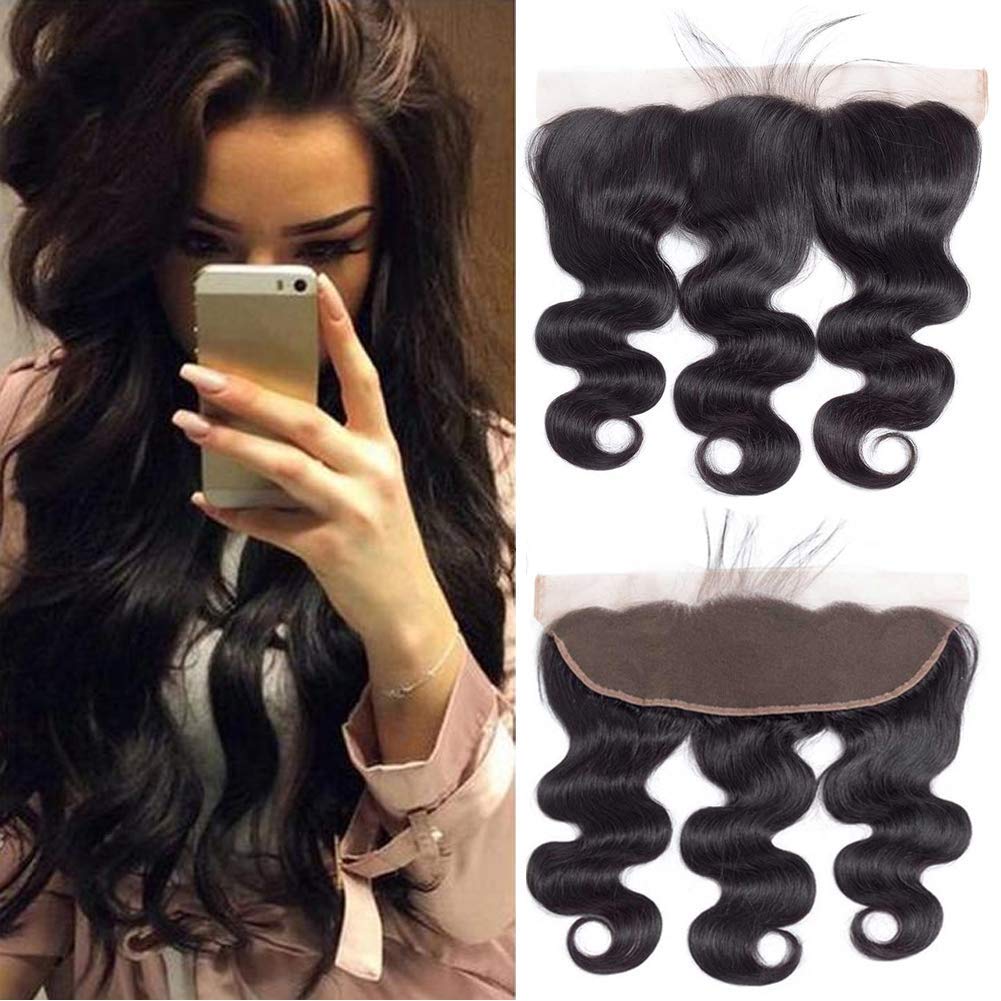 QTHAIR 12A Transparent Lace Body Wave Human Hair Lace Frontal (18
