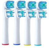 Replacement Brush Heads Compatible with OralB Braun- Best Double Clean, Pack of 4 Electric Toothbrush Replacement Heads- for Oral B Pro, 1000, 8000, 9000, Sonic, Adults, Kids, Vitality, Dual Plus!