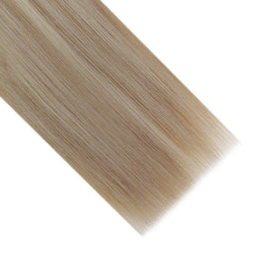 Fshine Human Hair Tape in Extensions 22 Inch Double Sided Tape Hair Extensions Color 18 Ash Blonde Highlight 22 Light Blonde 50 Grams Glue in Extensions Human Hair