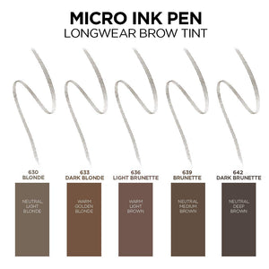 L'Oreal Paris Micro Ink Pen by Brow Stylist, Longwear Brow Tint, Hair-Like Effect, Up to 48HR Wear, Precision Comb Tip, Light Brunette, 0.033 fl; oz.