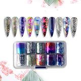 SXC G-17 Nail Foil Glue Gel with Foil Stickers Set Nail Transfer Tips Manicure Art DIY 2X 15ML, 20PCS Stickers, UV LED Lamp Required(Holo Series)