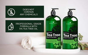 Handcraft Tea Tree Oil Body Wash and Foot Wash – HUGE 16 OZ - Extra Strength Professional Grade – Helps Soothe Athlete Foot, Body Itch, Jock Itch and Eczema - Packaging May Vary