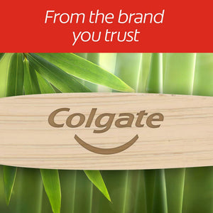 Colgate Charcoal Bamboo Toothbrushes, Eco Friendly Natural Bamboo Handle, Soft, 4 Count