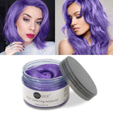 4 Hair Coloring Wax Temporary Hair Clay Pomades 4.23 oz- 4 in 1 Grey Purple Blue Pink - Natural Hair Dye Material Disposable Hair Styling Clay Ash for Cosplay,Halloween,Party