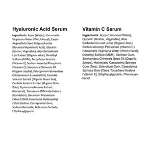 Anti Aging Serums - Vitamin C Serum and Hyaluronic Acid Serum 2-Pack Set (1 of each Anti Wrinkle Serum)