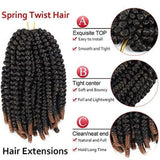 8 Pack Spring Twist Crochet Hair Ombre Bomb Twist Crochet Braids 8 Inch Fluffy Synthetic Braiding Hair Extensions 60g/pack (T1B/30)
