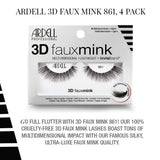 Ardell False Eyelashes 3D Faux Mink 861, 4 pairs