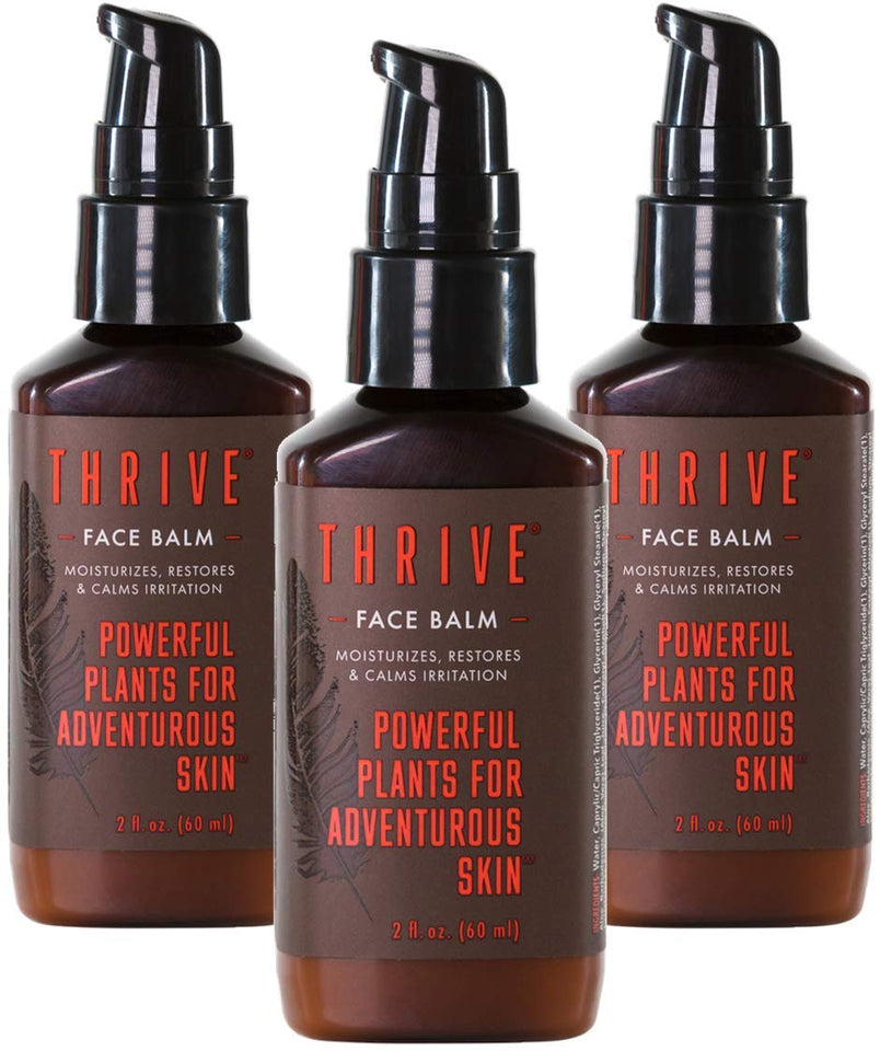 THRIVE Natural Face Moisturizer Lotion (3 Pack) – Non-Greasy Soothing Facial Moisturizer for Men & Women Made in USA with Natural & Organic Ingredients Keep Skin Hydrated & Help Soothe Skin