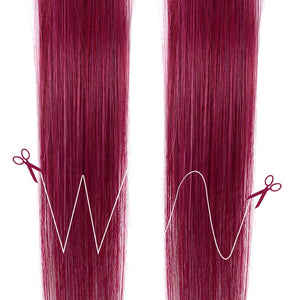 Winsky Burgundy Clip in Colored Hair Extensions 100% Real Human Hair - Straight Highlights Colored Clip on Hairpieces 5 Pieces/Set (18inch, Burgundy)