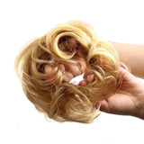 Bella Hair Messy Bun Scrunchie Human Hair Piece, Elastic Chignon Extensions for Women Instant Updo (#18 Honey Blonde/Ash Blonde)