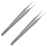 Ingrown Hair Tweezers | Pointed Tip | 2 Pack | Precision Stainless Steel | Extra Sharp and Perfectly Aligned for Ingrown Hair Treatment & Splinter Removal For Men and Women | By Tweezees