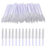 Elisel 100 PCS Disposable Eyelash Brushes Mascara Brushes Eye Lash Eyebrow Applicator Cosmetic Makeup Brush Tool Kits (White)