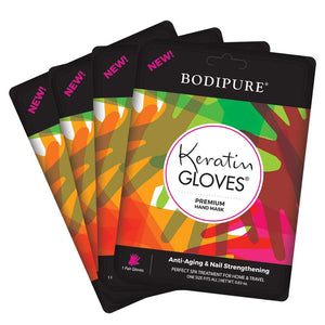 BODIPURE Premium Keratin Hand Mask – Anti-Aging Moisturizing Gloves for Dry Hands – Natural Ingredients – Pair in a Pack – (4 Pack)