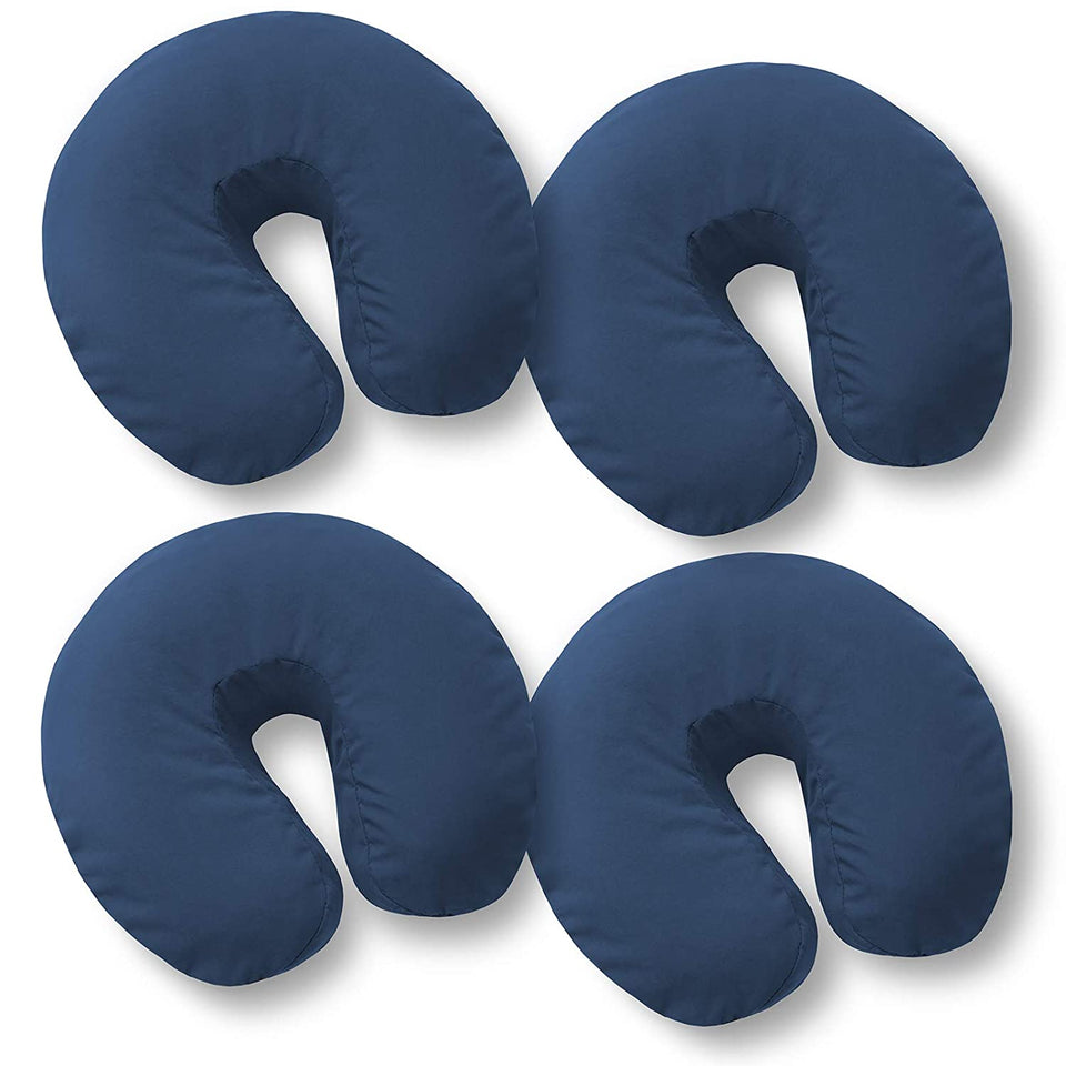 Saloniture 4-Pack Premium Microfiber Face Cradle Covers - Ultra Soft Fitted Massage Table Cradle Cover - Navy Blue