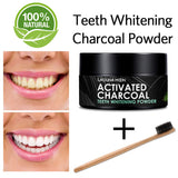 Activated Charcoal Natural Teeth Whitening Powder with Bamboo Brush by Lagunamoon- No Hurt on Enamel or Gum, Alternative to Toothpaste, Strips, Kits, Gels, Upgrade 2021 Formula, 50g/1.76oz