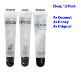 (12Pack) MAX Makeup Cherimoya Lip Polish Coconut Oil Clear Gloss (4Original+4Coconut+4Honey)