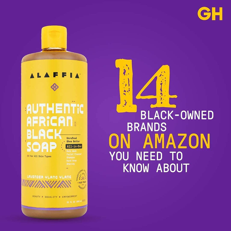 Alaffia Authentic African Black Soap (Hemp Olive Leaf, 32 Fl Oz)
