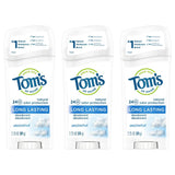 Tom's of Maine Long Lasting Deodorant, Natural Deodorant, Deodorant, Unscented, 2.25 Ounce, Pack of 3